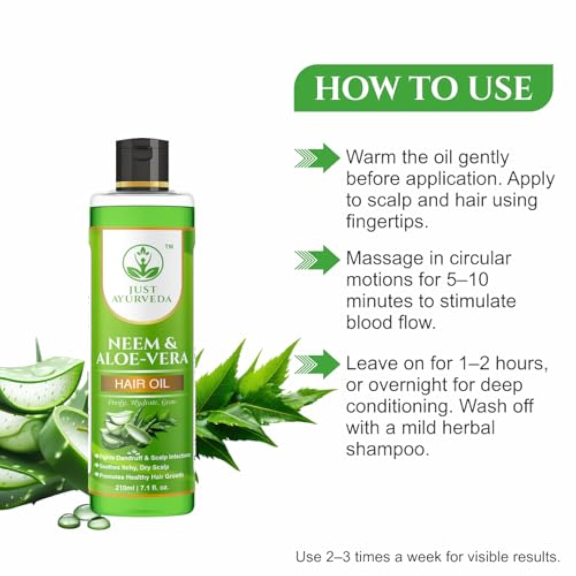 Neem & Aloe Vera Hair Oil, 210ml for Nourishment
