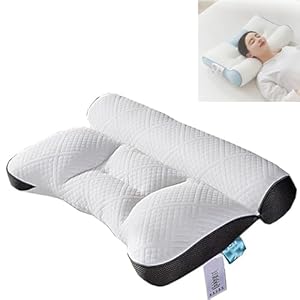 Cervical Support Comfortable Goose Down Pillow, Sleep Enhancing Cervical Support Comfort Goose Down Pillow, Orthopedic Contour Pillow, Ultra-Comfortable Ergonomic Neck Support Pillow (Black)