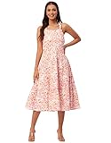 Moomaya Vestido Escalonado con Espalda Cruzada, Vestido Corto De Estilo Resort para Mujer