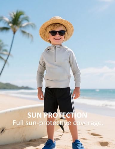 Yesfashion Kids Boys Girls Active Sun Protection Shirt Jackets Lightweight Hooded Cooling Shirt Tennis Running Outdoor3