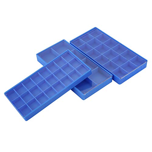 Da Dini Aufbewahrungsbox für 3 Teile, Uhren-Organizer, Kunststoff-Perlen, Ohrring-Behälter (8 Fächer, 18 Fächer, 24… – Bild 4