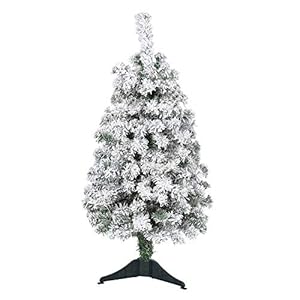 Nearly Natural 3ft Flocked Rock Springs Spruce Artificial Christmas Tree