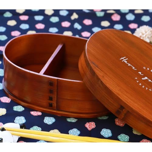 みよし漆器本舗 曲げわっぱ お弁当箱 600ml 約17.5×11.5×高さ6.5cm 小判型 弁当箱 一段 Have a good time ロゴ 漆塗り