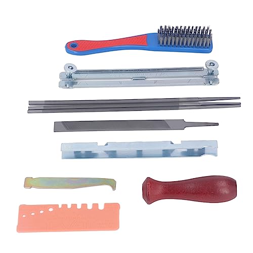 Jauarta 11Pcs Chainsaw Sharpener File Chain Saw Teeth Sharpening Tool Set Kit with Handle