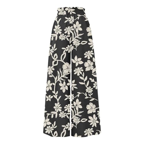 Wide Leg Pants Woman Summer 2025 Flowy High Waisted Trousers Baggy Drawstring Beach Pant with Pockets3