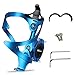 HONZUEN Porte Bidon Vélo VTT avec Adaptateur de Porte Bouteille, Porte-Bouteille de Vélo en Alliage d'aluminium Réglable pour Vélos, Vélo de Route, VTT, Vélos pour Enfants(Bleu)