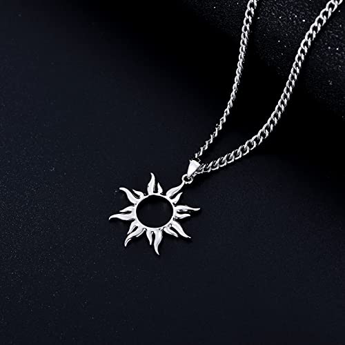Sun Necklace Sterling Silver Sun Pendant with 22”+2” Stainless Steel Chain Gift for Women Men4