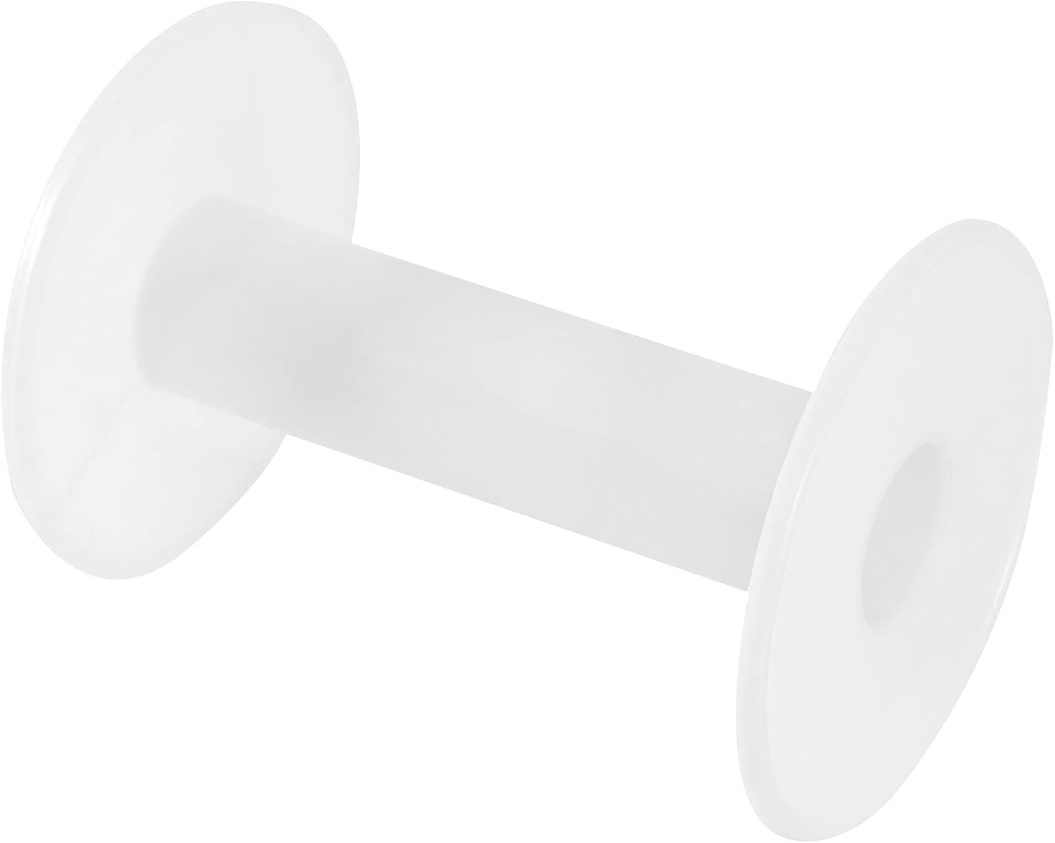 HAKZEON 30 Pack 3.7 Inch White Plastic Empty Spools, Durable Round Empty Plastic Wire Spool for Induction Coils Thread String Bobbin Rope Chain Storage