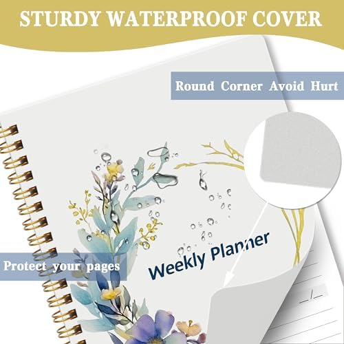 Undated Weekly Planner Notebook, A5 Planner Notebook Daily Diary,Weekly Goals with Habit Tracker 52 Weeks Planning for College Work - Image 2