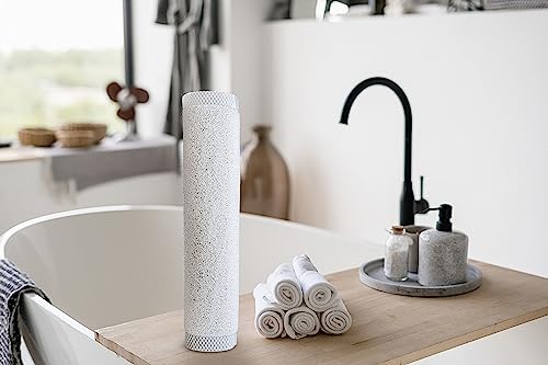 Splash Home Loofa Bathtub Mat Non-Slip, Shower Mat with 12 Suction Cups Bath Mat for Tub, 30 L x 17 W Inches, PVC - Clear by Splash Home - Used condition - Image 5