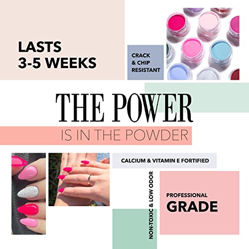 Revel Nail Dip Powder - Pink Powder Dip Nail Polish, Chip Resistant Dip Nail Powder with Vitamin E and Calcium, DIY Manicure, Staff