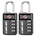 TSA Approved Travel Luggage Locks, Open Alert Combination Lock for School Office & Gym Locker,Toolbox, Pelican Case, Black 2 Pack