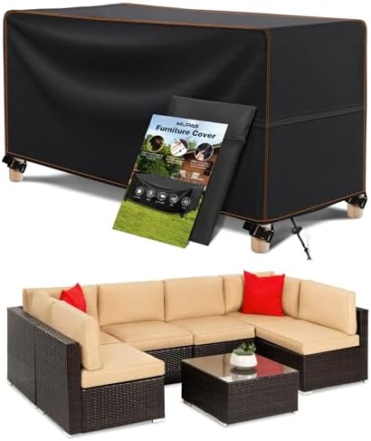 MUPAS Abdeckung Gartenmöbel Winterfest,420D Oxford 125x63x74cm | Wasserdichte abdeckplane für loungemöbel, terrassenmöbel, sitzgruppe,stühle und möbelsets,atmungsaktiv,winddicht