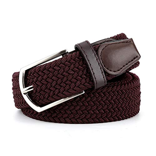 Image of Braided Canvas Woven Elastic Stretch Belts for Men /Women /Junior with Multicolored