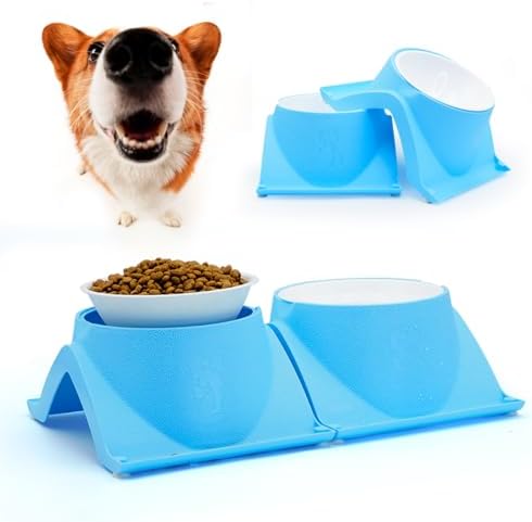 Potes Tigelas Elevado Cães Comedouro Pet Agua Ração Bebedouro Alt...