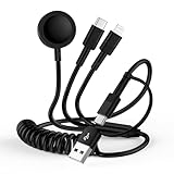 Travel Essentials,3 in 2 Multi Charging Cable for A pple Watch Charger,USB A/USB Type C to USB C/iPhone lightning Cord for iPhone 14/13/12/11/iWatch 11-1 Wireless Charger &iPhone 17 Pro Max/16e/15,4FT