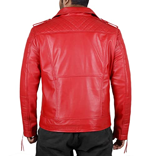 Laverapelle Men's Genuine Lambskin Leather Jacket (Black, Motorcycle Jacket) - 15014742