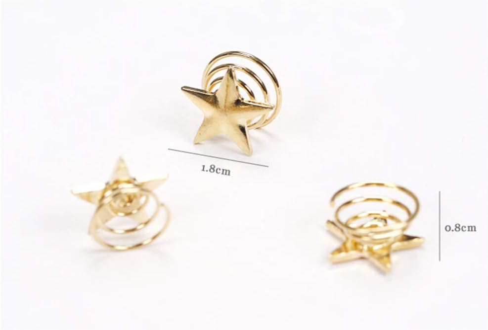 Lurrose 5PCS Hair Coil Twist Pins, Gold Star Hair Spiral Clips Bridal Hair Pins Decorative Hair Accessories for Ladies Women - Image 3