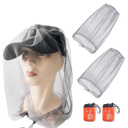 2 unidades de mosquito para cabeza, mosquitera, sombrero para pesca, protección contra abejas y mosquitos