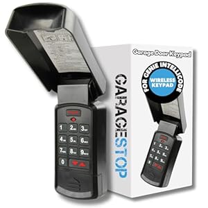 Garage Stop for Genie Garage Door Opener Keypad, GK-R GK-BX 37332R fits All Genie Intellicode Overhead Garage Door Openers, Wireless Garage Door Keypad, Black Design (Limited Edition)