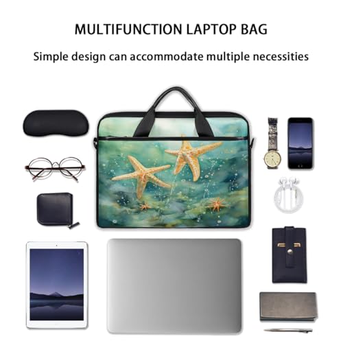 Bolsa para portátil acuarela estrella de mar 15 pulgadas miniatura 7