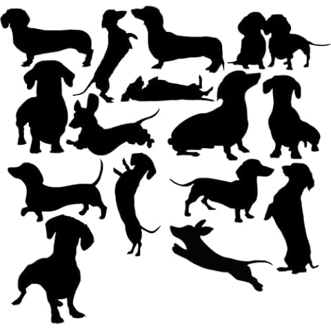 Pet Dog Dachshund Silhouette Sticker Pack Cover