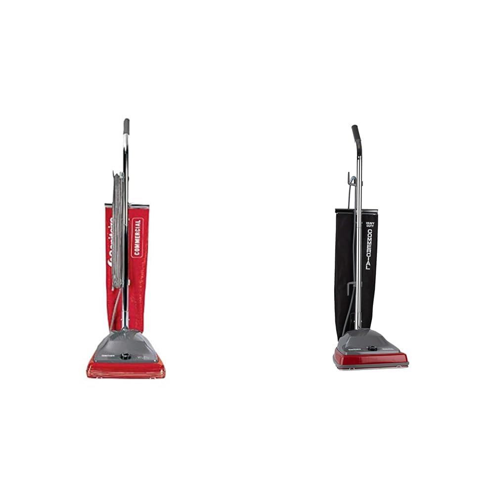 Sanitaire SC684G Red SC679K Tradition Upright Bagged Vacuum 800W 18QT Red Bag Lightweight Corded Electric Carpet Brushroll 500Hrs