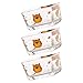 YYHSD 3 PCS Año del Vidrio Tigre Sirviendo Platos de Salsa Mini Ensalada Fruta de Fruta Cereal Bocadillo Bown Bowls Sushi Platos de Soja Placas de Aperitivos