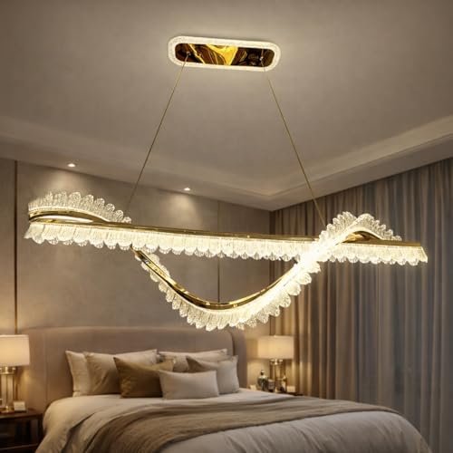 Image of Premium Gold Luxury Led Creative Height Adjustable Three Different Color in One Chandelier | Ceiling Lamp for Bedroom, Living Room, Restaurants, Dining, Coffee Shop,