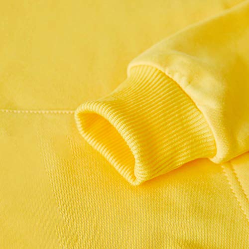 Spring&Gege Youth Solid Pullover Sport Hoodies Soft Kids Hooded Sweatshirts For Boys And Girls Size 3-4 Years Yellow #TOP4