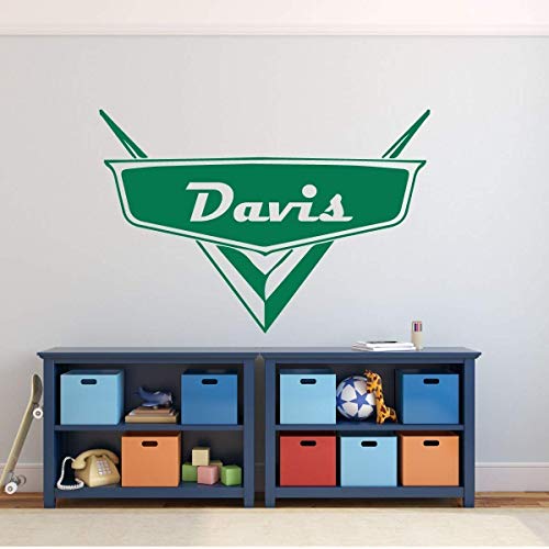 Custom Name Cars Decal - Personalized Emblem Wall Decal For Man Cave Or Garage - Removable Vinyl Wall Decoration For Boy's Or Girls Bedroom, Playroom, Gameroom Or Office #TOP6