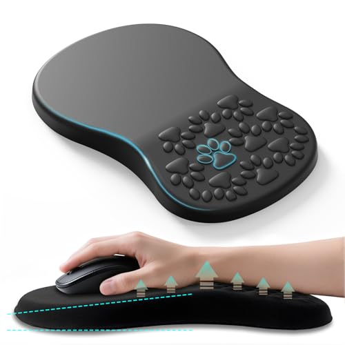ailifeer Black Ergonomic Mouse Pad with Wrist Rest Support,Non-Slip PU Bottom and Memory F - image 1