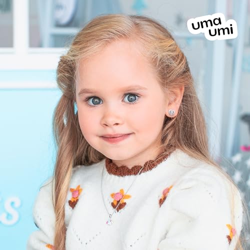 925 Sterling Silver Heart Dancing Stone Stud Earrings for Girls Hypoallergenic Safety Screw Back Rhodium Plated - Heart Stone Gifts Earrings for Baby Toddlers Little Teens Kids Jewelry2