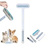 Cepillo Limpiador Multifunción para Pelo de Mascotas Cepillo Bidireccional con Mango Ajustable (18/36/52cm) Elimina Pelo...