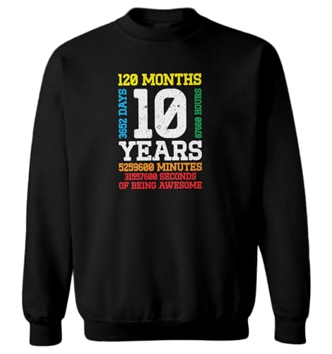 Haase Unlimited 10 Years 120 Months 3652 Days 87660 Hour Toddler Fleece Crewneck Sweater
