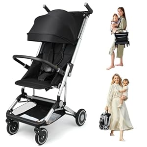 Travel Stroller for Airplane Ultra Compact Umbrella Stroller One-Handed Folding Design Overhead Friendly Lightweight Aluminum Alloy Frame