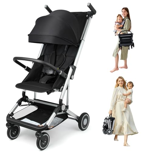 Travel Stroller for Airplane Ultra Compact Umbrella Stroller One-Handed Folding Design Overhead Friendly Lightweight Aluminum Alloy Frame