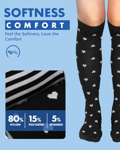 2Packs Compression Socks for Women - 15-20 mmHg Graduated Circulation Support for Nurses, Athletes and Travel4
