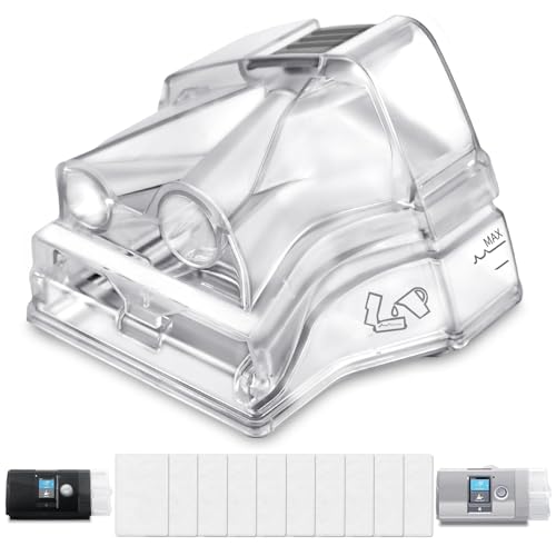 Replacement Water Chamber Compatible with AirSense 10 and Aircurve 10 Perfect Fit and Reliable Water Tank with 10 Packs Filters Compatible with AirSense 10 & AirCurve 10 CPAP Machines