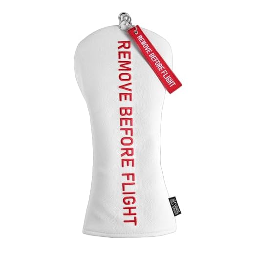 SHABIER White Golf Head Cover with Red Remove Before Flight Design for Driver Club