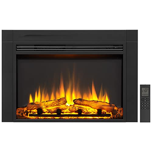 Image of LegendFlame Jaden 32 inch W x 22 inch H (EF375) Electric Fireplace Insert with Front Trim Kit, Fire Crackling Sound, 750W /1500W Heater, Remote Control