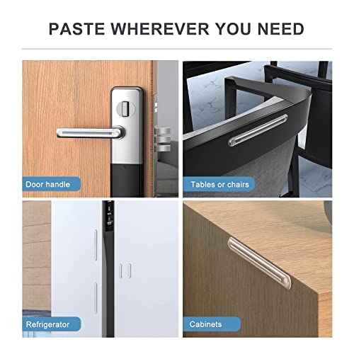 Cabinet Door Bumper, Clear Silicone Rubber Door Stopper Wall Protector, Adhesive Bumpers For Car Doors Drawers Shower Doors Toilet Lid (I-Long) #TOP2