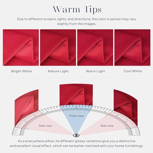 Phantoscope Pack of 2 Christmas Velvet Decorative Throw Pillow Covers Soft Solid Square Xmas Cushion Case for Couch Wine Red 18 x 18 inches 45 x 45 cm