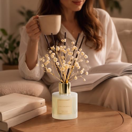 Image of COCORRINA Reed Diffuser - Clean Linen 3.38 fl oz Reed Diffuser for Bedroom Bathroom Home Decor