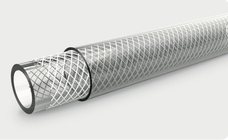 Tubo PVC Alimentare, Retinato, Trasparente. (Diam. 10x16 mm; 25 mt)