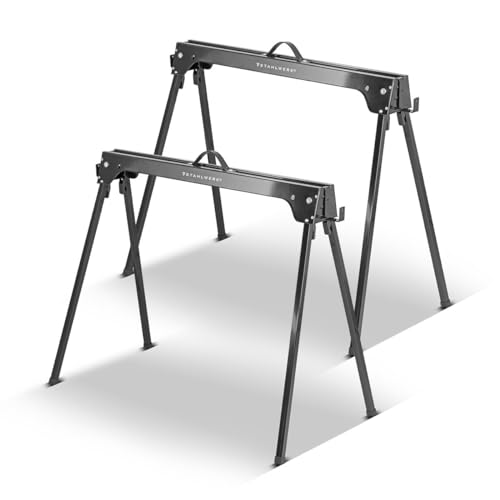 STAHLWERK Sägebock pulverbeschichteter Metall-Arbeitsbock, Universal-Klappbock, Gerüstbock mit einer maximalen Tragkraft von 1000 kg und seitlicher Halterung, SB-740 ST