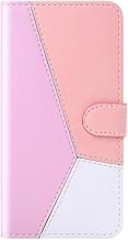 TROUNCE for VIVO V70 FE Wallet Flip Case Pu Leather Card Cash with Magnetic Lock Cover (Pink,Peach,White -Tricolor)
