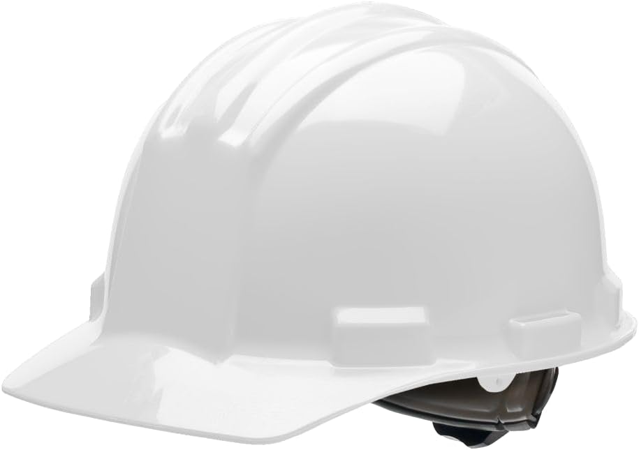 Bullard 3-Rib S51 Flat Front Cap Style Safety Hard Hat with 4-Point Ratchet Suspension and Cotton Brow Pad