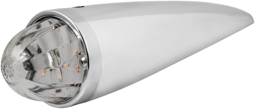 GG Grand General 93501 3.5 inch Chrome 18 LED Amber/Clear Watermelon Cab Light Without Visor