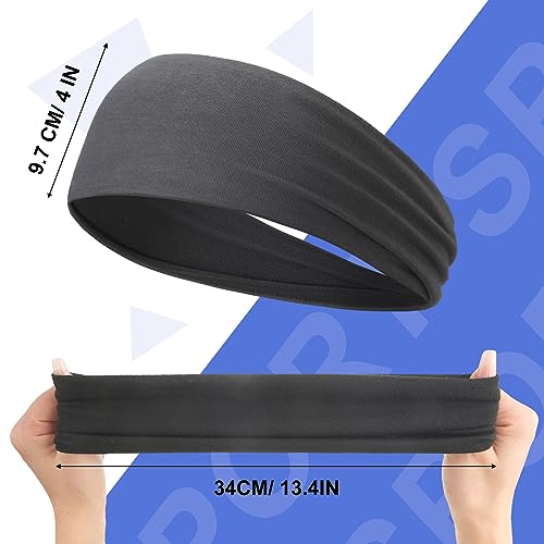 Image of 9 pcs Sweatbands for Men Workout Sport Headbands for Men Camo Headband Sweat Absorbing Headband Wide Sweatband for Head Basketball Football Cycling Running Yoga, 4.7 x 9.8 Inch